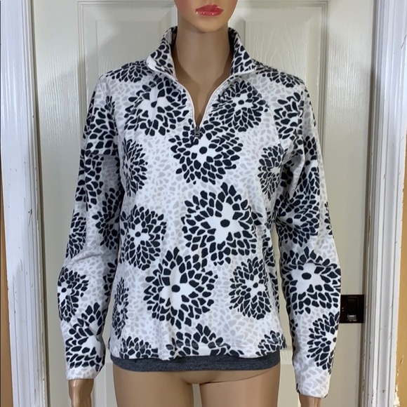 Columbia black white sweater fleece sz M - Picture 1 of 8